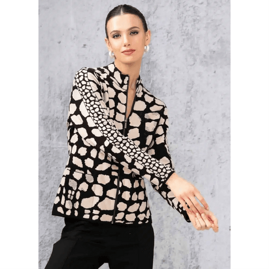 Alison Sheri Animal Print Sparkle Cardigan