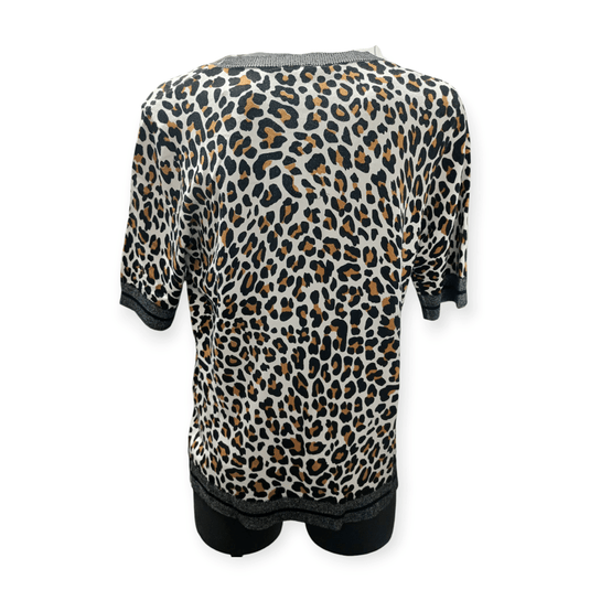 Alison Sheri Womens Leopard Print Sweater