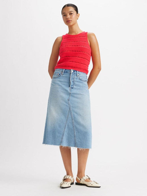 Levis Womens High-Rise A-Line Deconstructed Skirt