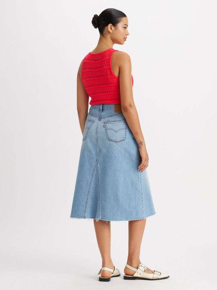 Load image into Gallery viewer, Levis Womens High-Rise A-Line Deconstructed Skirt
