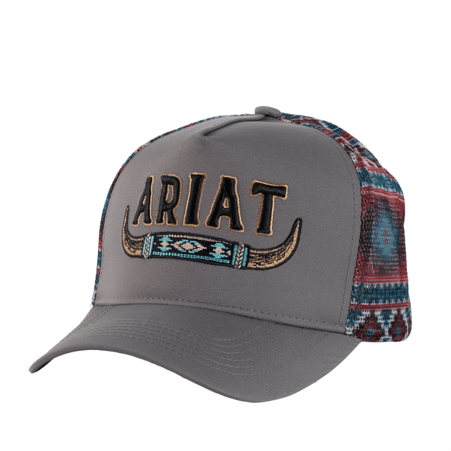 Ariat Long Horn Trucker Cap - Grey