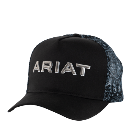 Ariat Paisley Trucker Cap - Black