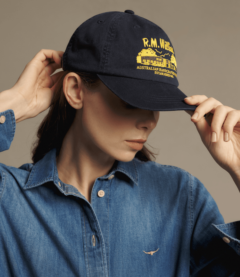 Load image into Gallery viewer, R.M. Williams Workshop Twill Cap - Navy
