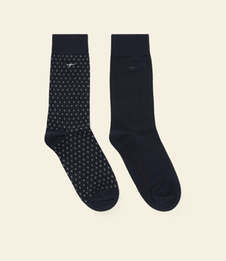 Load image into Gallery viewer, RM Williams Nelson Polka Dot Sock 2 Pack – Navy/Grey
