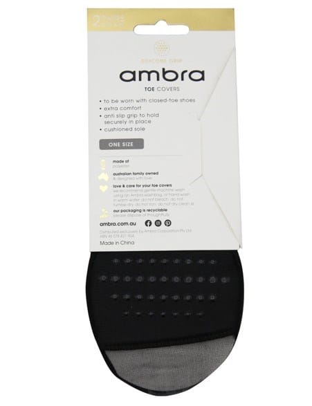 Load image into Gallery viewer, Ambra Womens 2pk Toe Cover Nude/Black
