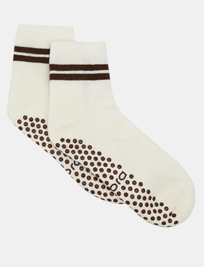 Load image into Gallery viewer, Ambra Womens Organic Cotton Grip Crew Sock - Buttercream
