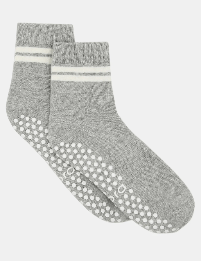 Load image into Gallery viewer, Ambra Womens Organic Cotton Grip Crew Sock - Grey Marle
