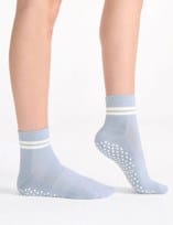 Ambra Womens Organic Cotton Grip Crew Sock - Seaspray