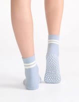 Ambra Womens Organic Cotton Grip Crew Sock - Seaspray