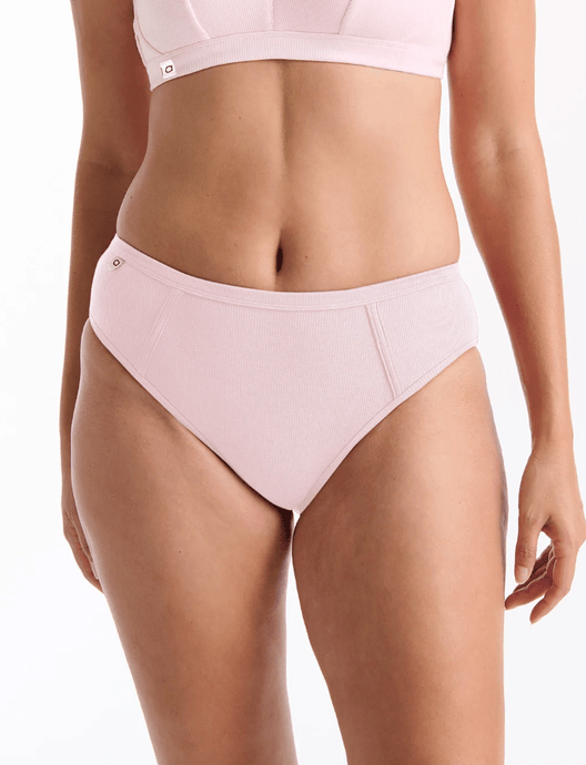 Ambra Womens Refined Rib Skimpy Hi Cut Brief