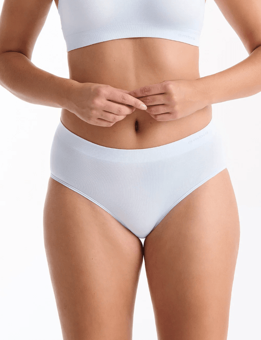 Ambra Womens Purebasics Midi Brief 2 Pack - Aura Blue