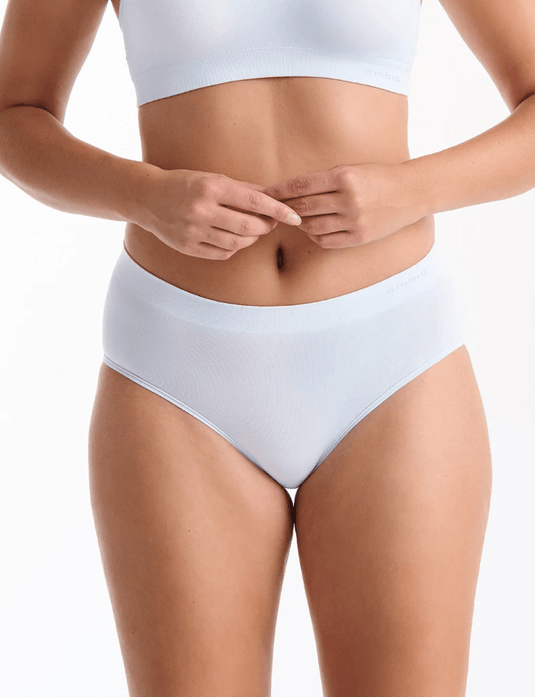 Ambra Womens Purebasics Midi Brief 2 Pack - Aura Blue