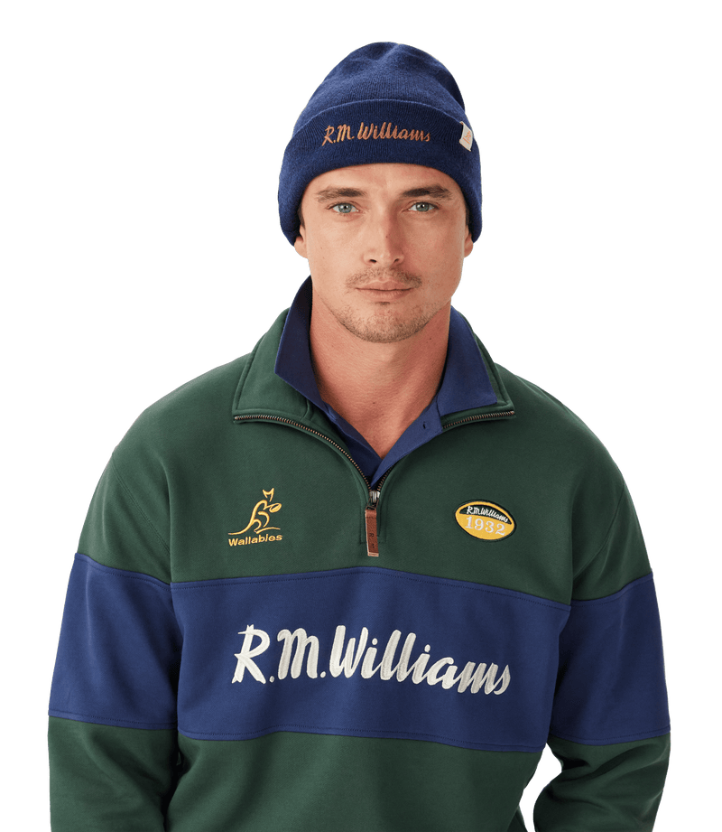 Load image into Gallery viewer, R.M. Williams x Wallabies Beanie - Royal
