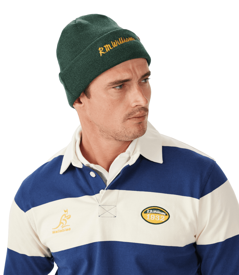 Load image into Gallery viewer, R.M. Williams x Wallabies Beanie - Moss
