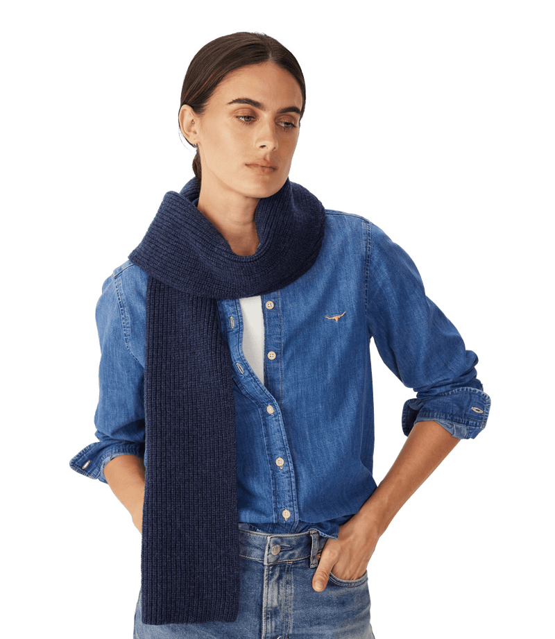 Load image into Gallery viewer, R.M. Williams Bowen Slim Scarf - Indigo
