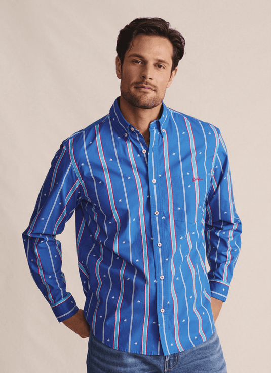 S. Kidman Mens Aberdeen Long Sleeve Shirt - Mid Blue