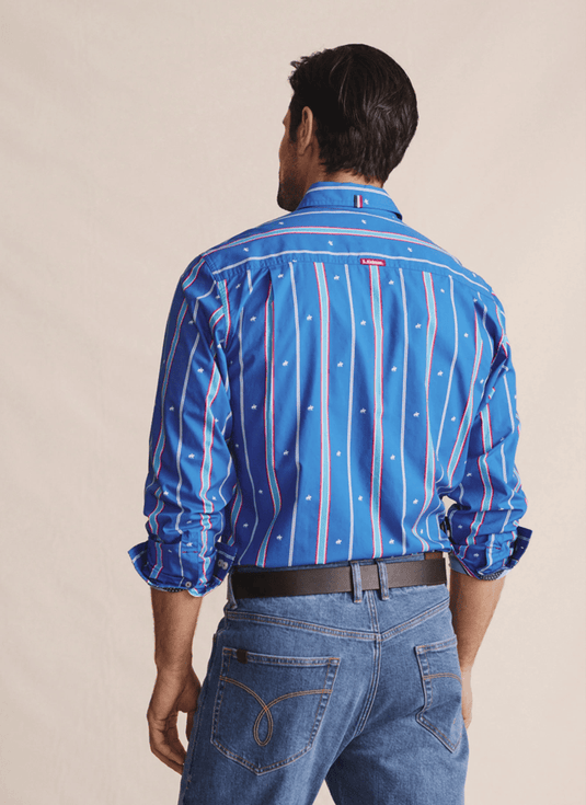 S. Kidman Mens Aberdeen Long Sleeve Shirt - Mid Blue