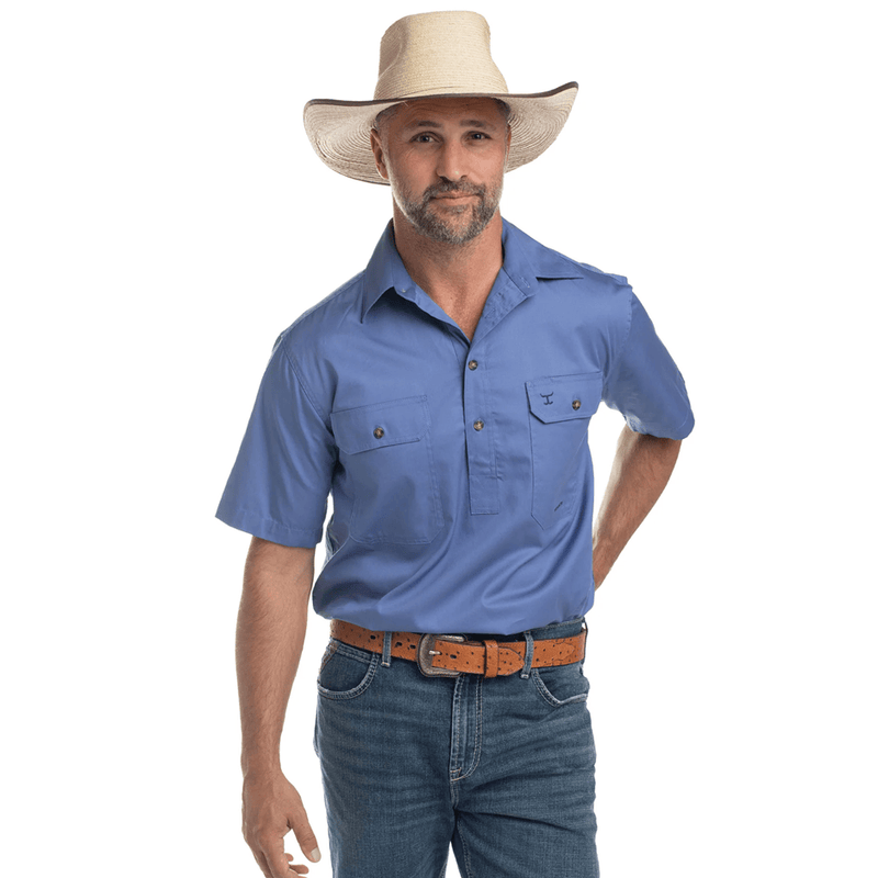 Load image into Gallery viewer, Just Country Adam Half Button Short Sleeve Shirt
