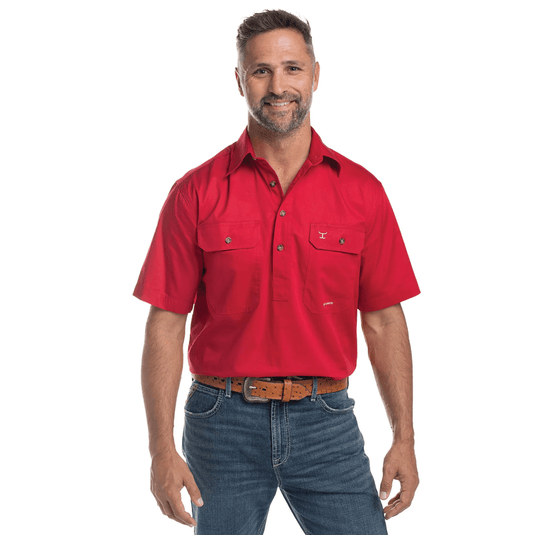 Just Country Adam Half Button Short Sleeve Shirt