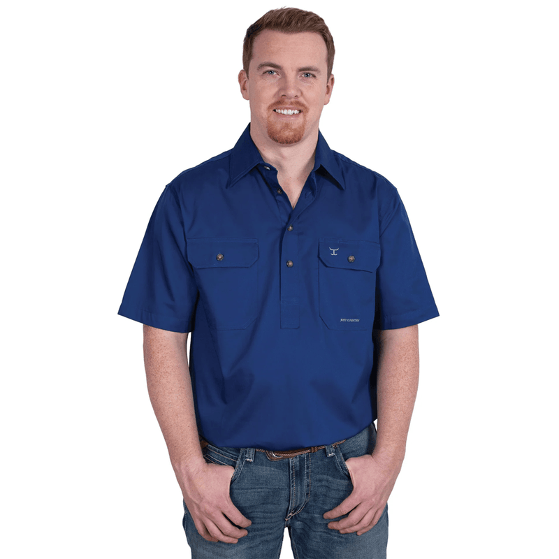 Load image into Gallery viewer, Just Country Adam Half Button Short Sleeve Shirt
