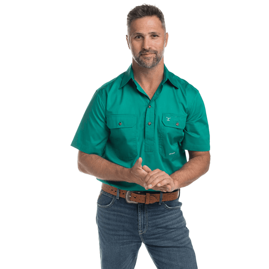 Just Country Adam Half Button Short Sleeve Shirt