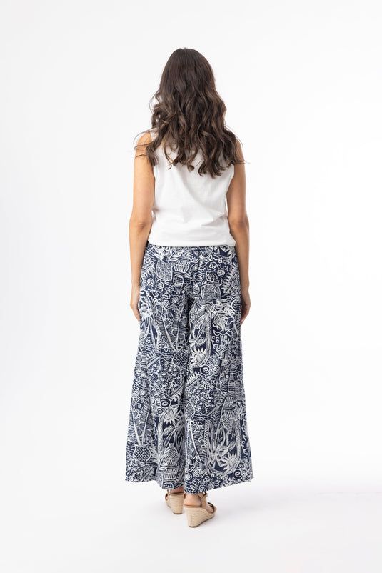 Orientique Womens Aksharay Navy Pant
