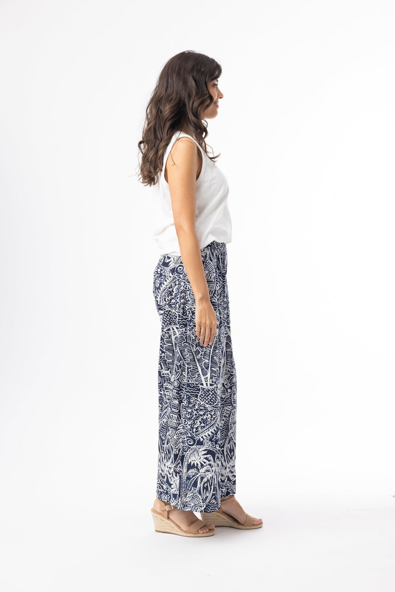 Load image into Gallery viewer, Orientique Womens Aksharay Navy Pant
