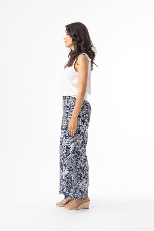 Orientique Womens Aksharay Navy Pant