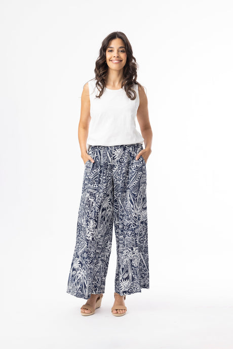 Orientique Womens Aksharay Navy Pant