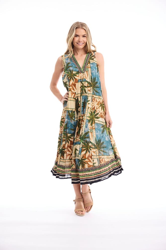 Load image into Gallery viewer, Orientique Womens Allard Dress Maxi V Sleeveless
