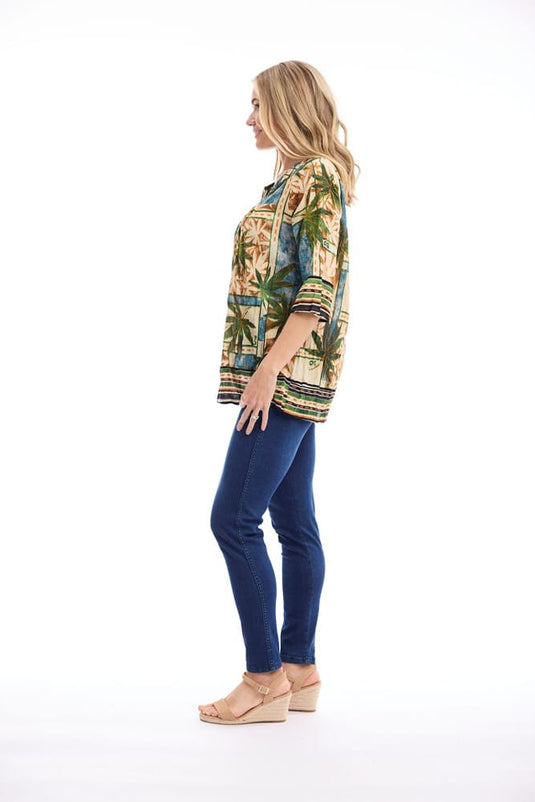 Orientique Womens Allard Top Pleated