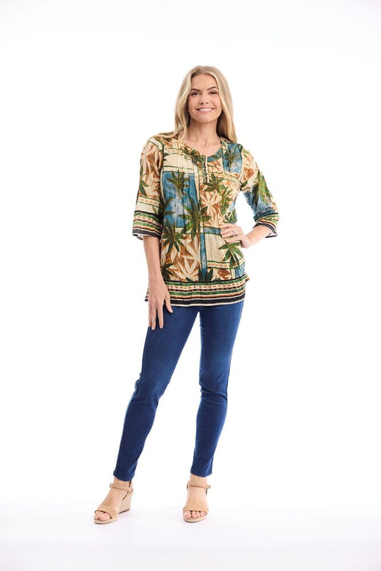Orientique Womens Allard Top Pleated