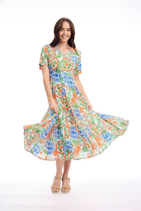 Orientique Womens Antibes Dress Godet