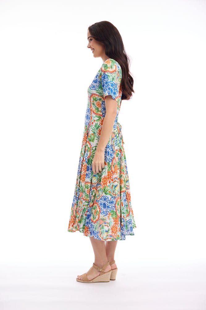 Load image into Gallery viewer, Orientique Womens Antibes Dress Godet
