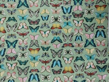 KK Fabrics 100% Cotton Vintage Perfumery Antique Butterflies