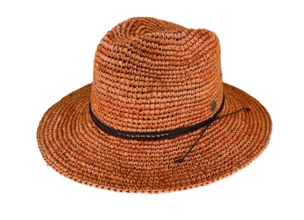 Load image into Gallery viewer, Avenel Hats Crochet Raffia Fedora
