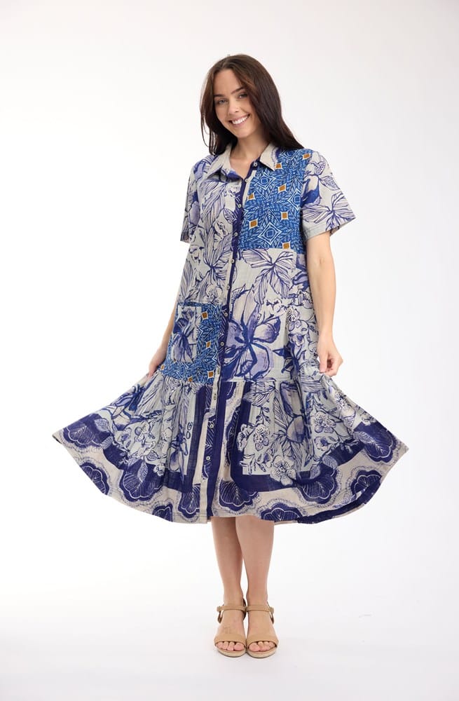 Load image into Gallery viewer, Orientique Womens Avignon Dress Patch Long
