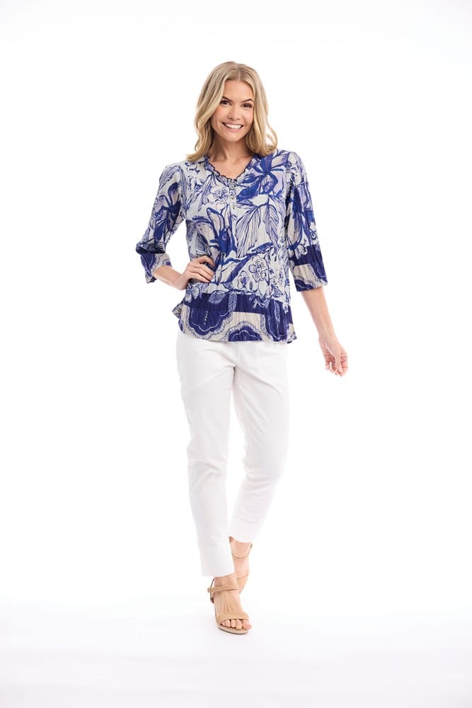 Load image into Gallery viewer, Orientique Womens Avignon Top Frill Neckline

