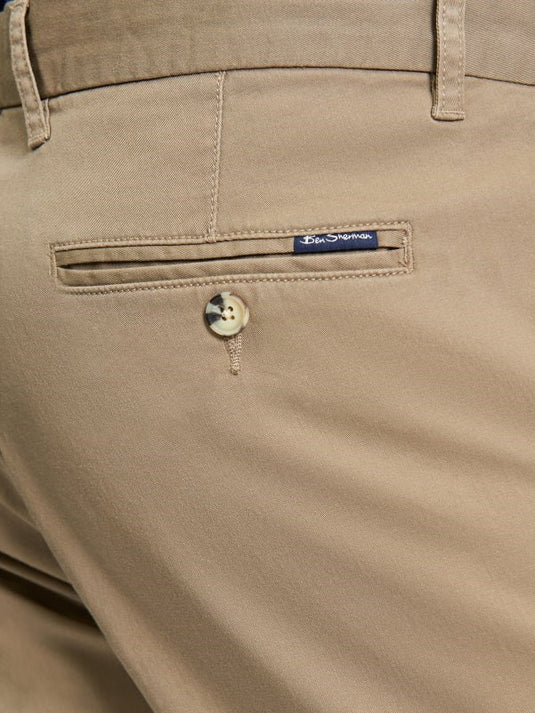 Ben Sherman Mens Signature Chino Shorts in Stone