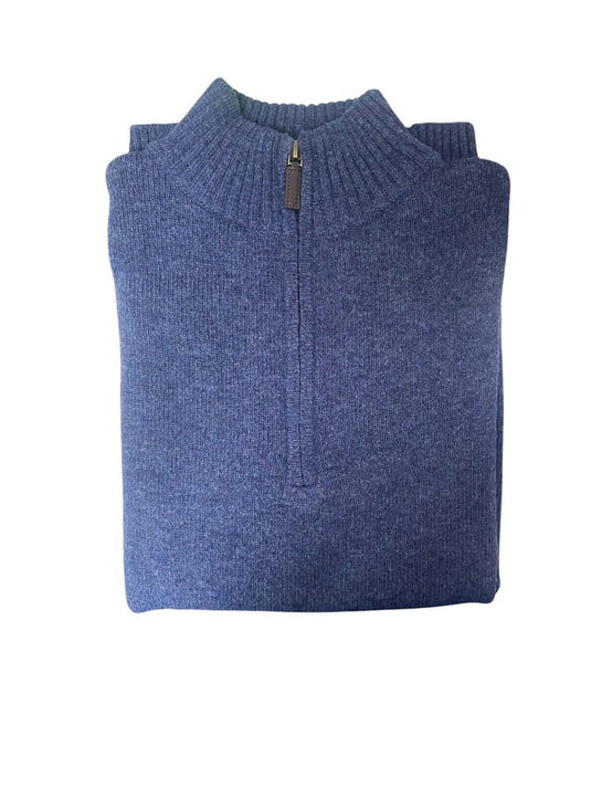 Bridgeport Mens Knit Quarter Zip - Indigo
