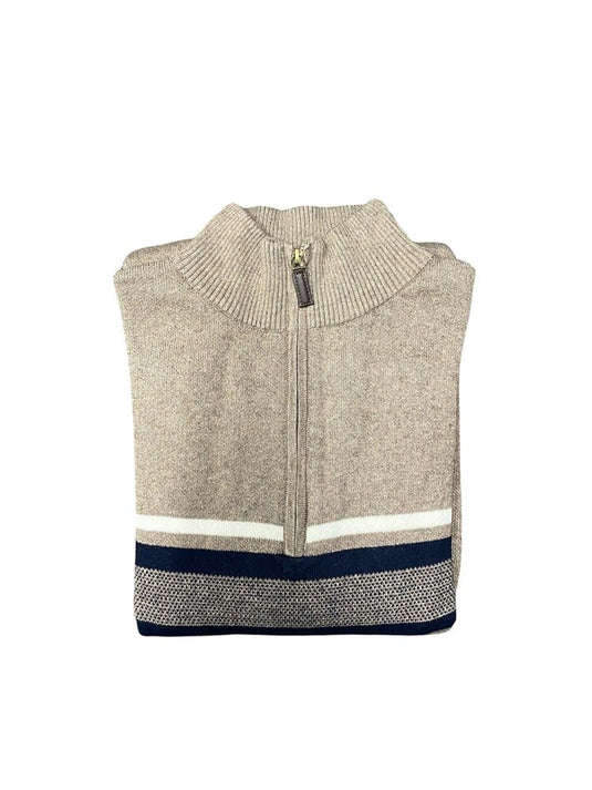 Bridgeport Mens Knit Quarter Zip - Nutmeg