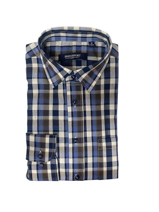 Bridgeport Mens Check Shirt -Blue