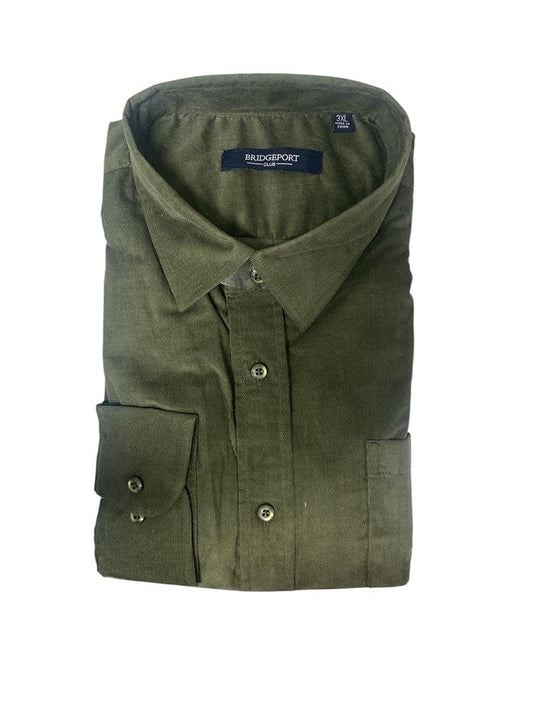 Bridgeport Mens Corduroy Shirt - Olive