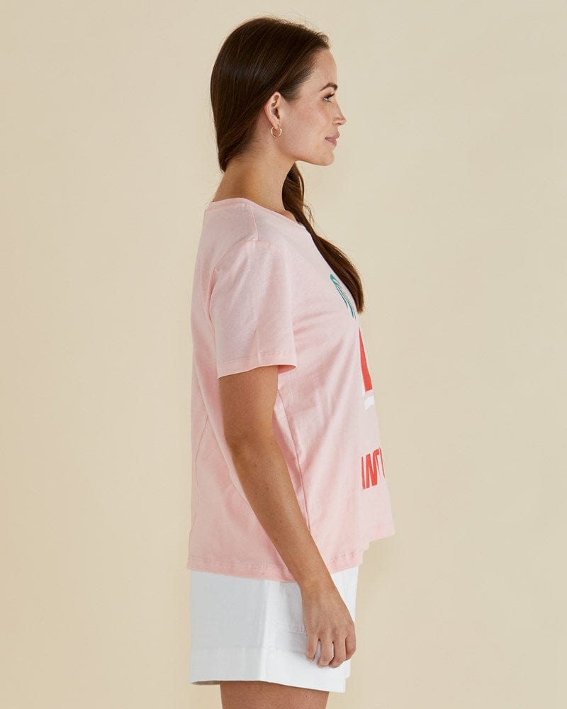 Load image into Gallery viewer, Betty Basics Womens Ellia Crew Tee - Santorini Print
