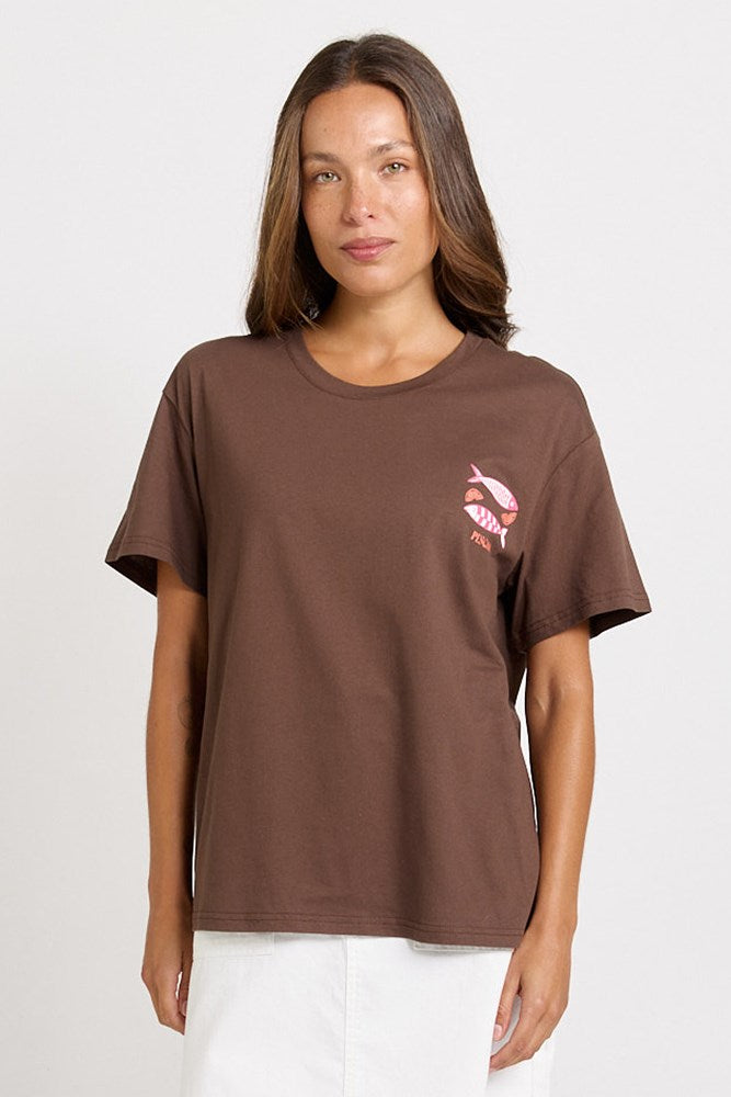 Load image into Gallery viewer, Betty Basics Womens Relax Boxy Tee - Brown
