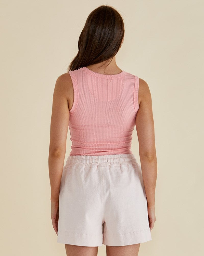 Load image into Gallery viewer, Betty Basics Womens Francis Rib Tank - Peach

