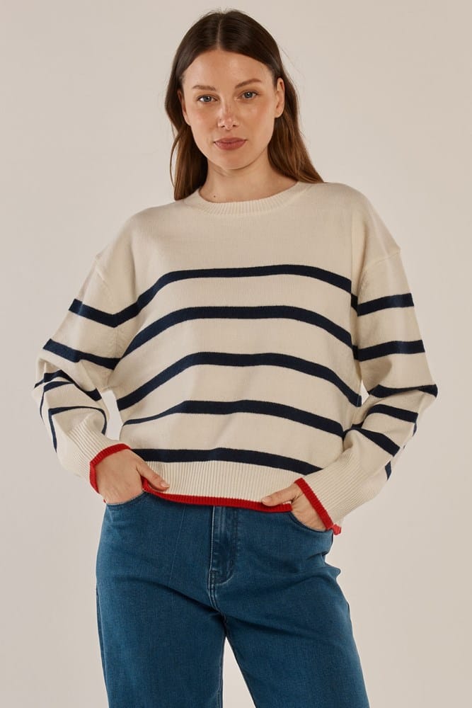 Load image into Gallery viewer, Betty Basics Womens Leonie Knit Sweater - Navy

