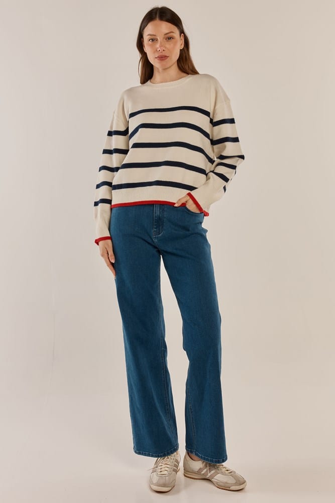 Load image into Gallery viewer, Betty Basics Womens Leonie Knit Sweater - Navy
