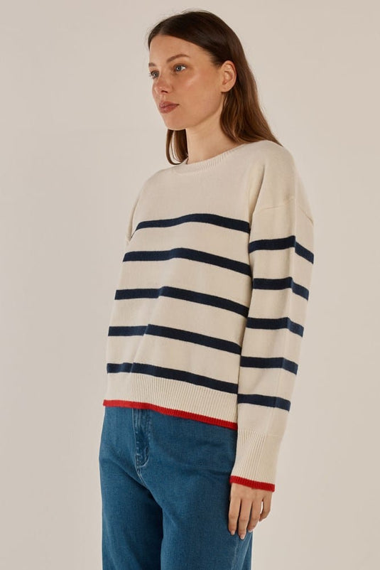 Betty Basics Womens Leonie Knit Sweater - Navy