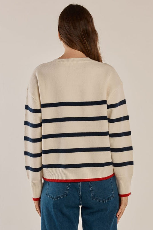 Betty Basics Womens Leonie Knit Sweater - Navy